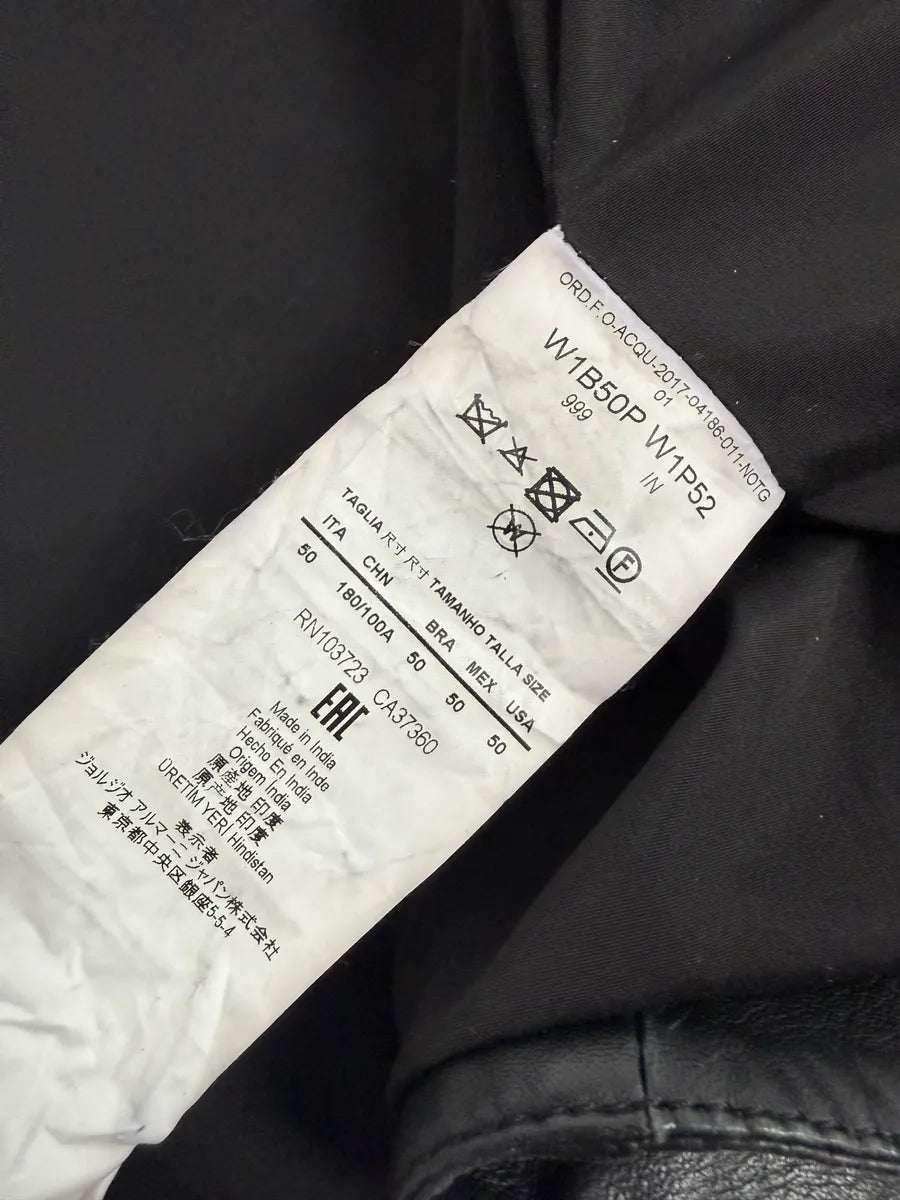 SS2017 Emporio Armani Agent Black Leather Jacket VuhVfTq 7