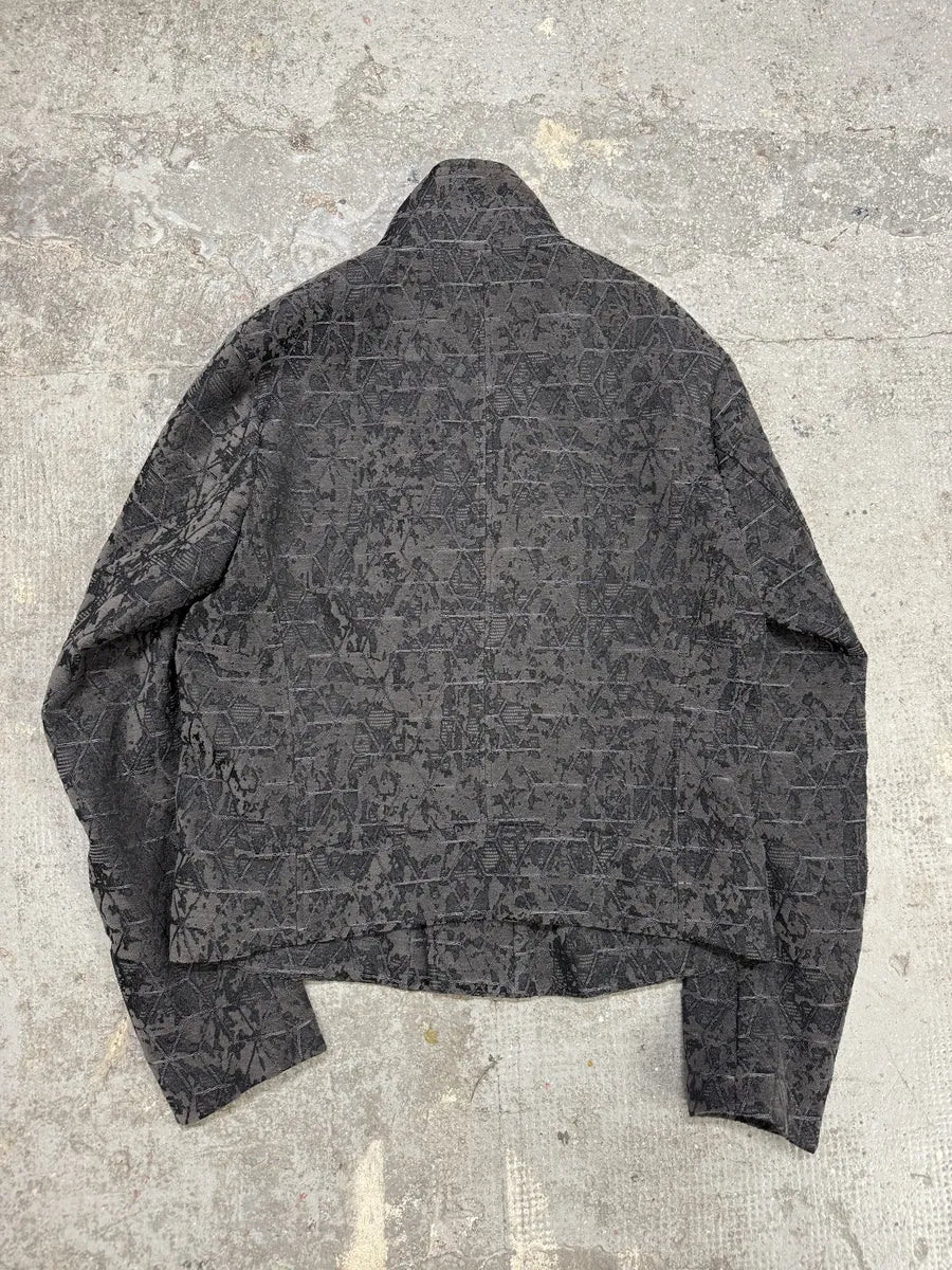 SS2017 Emporio Armani Asymmetrical Grey Pattern Multi Zip Ninja Jacket (M/L) 1