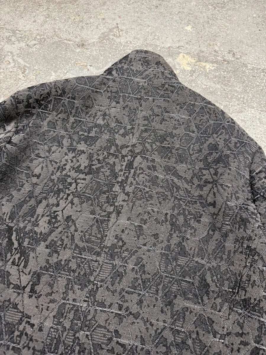 SS2017 Emporio Armani Asymmetrical Grey Pattern Multi Zip Ninja Jacket (M/L) 4