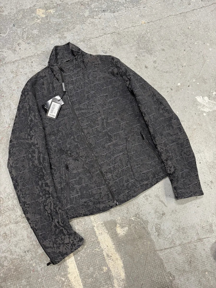 SS2017 Emporio Armani Asymmetrical Grey Pattern Multi Zip Ninja Jacket (M/L) 5