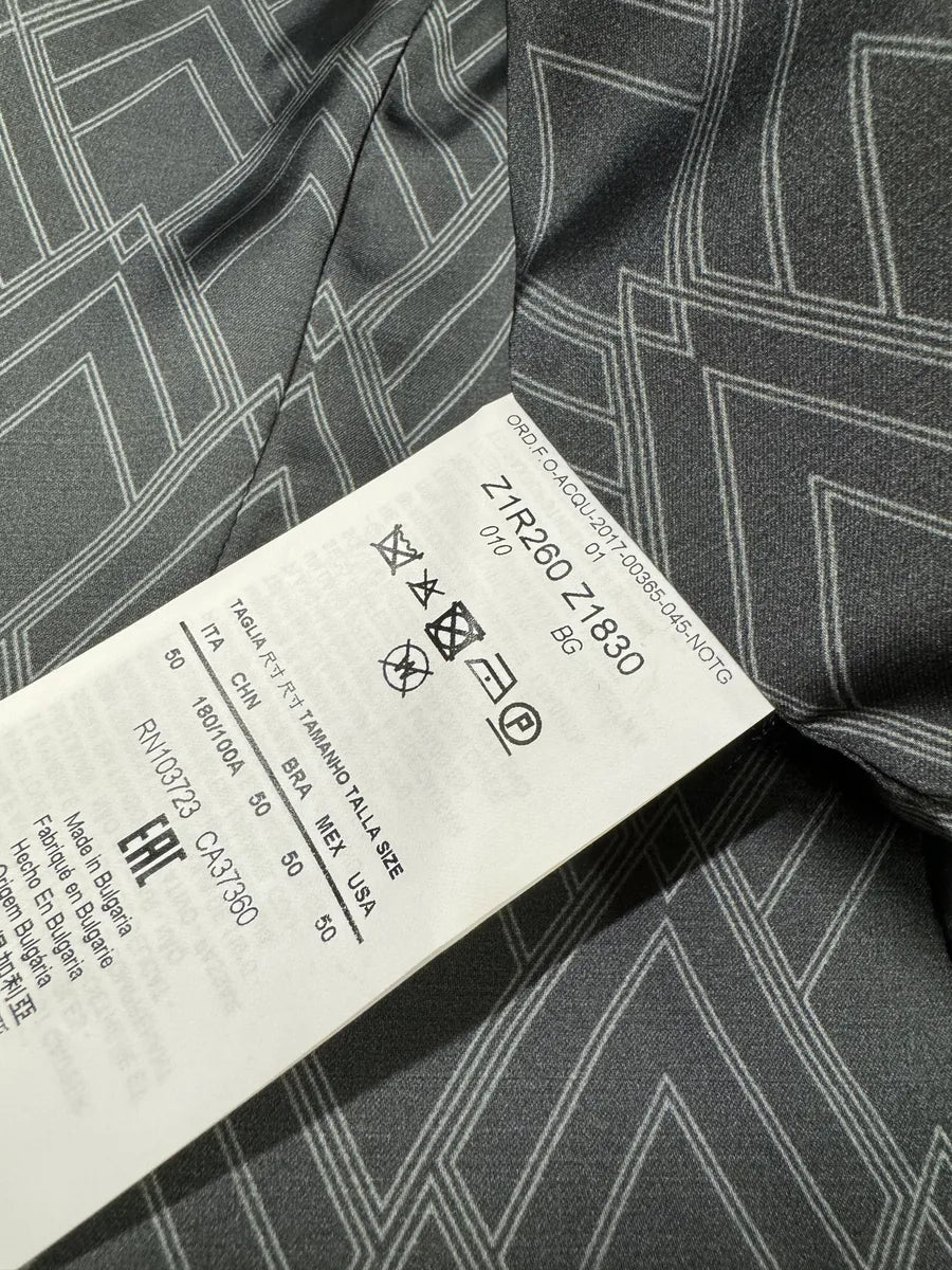 SS2017 Emporio Armani Asymmetrical Grey Pattern Multi Zip Ninja Jacket (M/L) 6