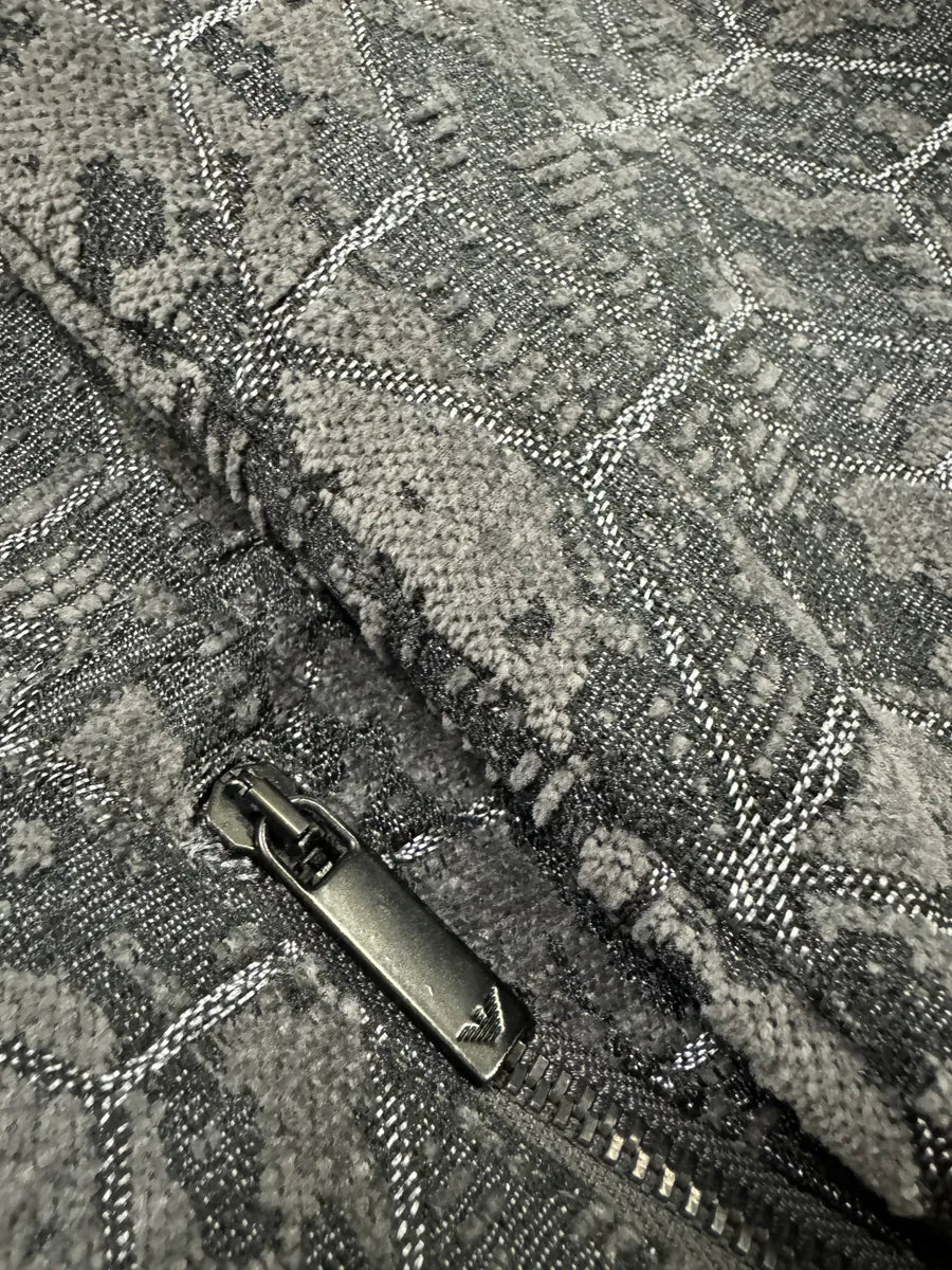 SS2017 Emporio Armani Asymmetrical Grey Pattern Multi Zip Ninja Jacket (M/L) 7