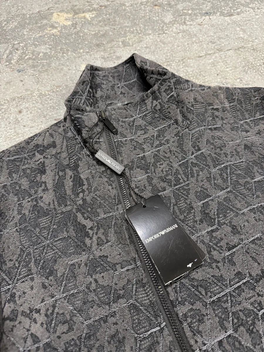SS2017 Emporio Armani Asymmetrical Grey Pattern Multi Zip Ninja Jacket (M/L) 9