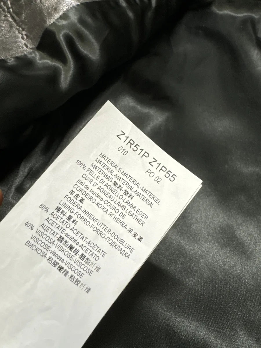 SS2017 Emporio Armani Dark Grey Metalic Lamb Leather Jacket mLXQCMt 10