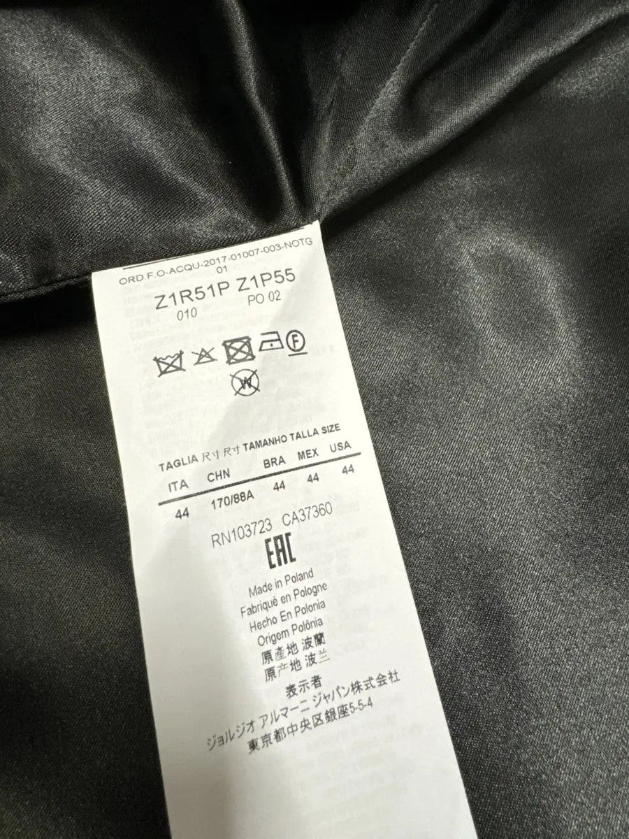 SS2017 Emporio Armani Dark Grey Metalic Lamb Leather Jacket mLXQCMt 11