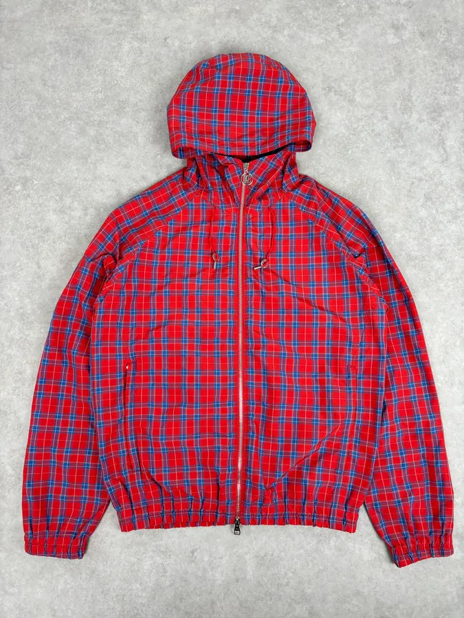 SS2017 Louis Vuitton Red Tartan Hooded Windbreaker Jacket by Kim Jones bClXGbO 0