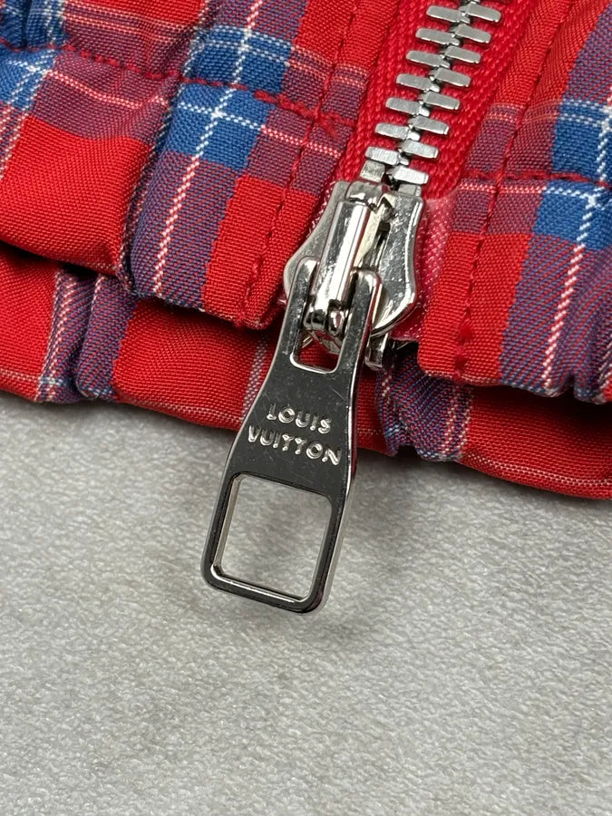 SS2017 Louis Vuitton Red Tartan Hooded Windbreaker Jacket by Kim Jones bClXGbO 9