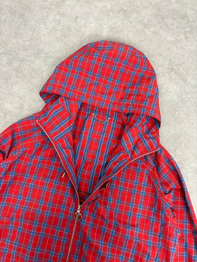 SS2017 Louis Vuitton Red Tartan Hooded Windbreaker Jacket by Kim Jones bClXGbO 6