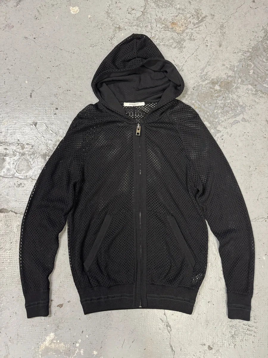 SS2017 Givenchy Black Perfored Fisher Zip-up Hoodie by Riccardo Tisci hOXKmNO 0