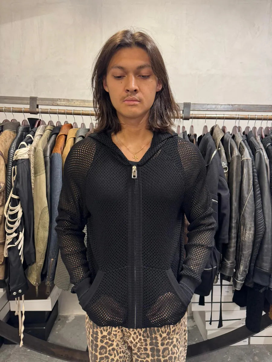 SS2017 Givenchy Black Perfored Fisher Zip-up Hoodie by Riccardo Tisci hOXKmNO 1