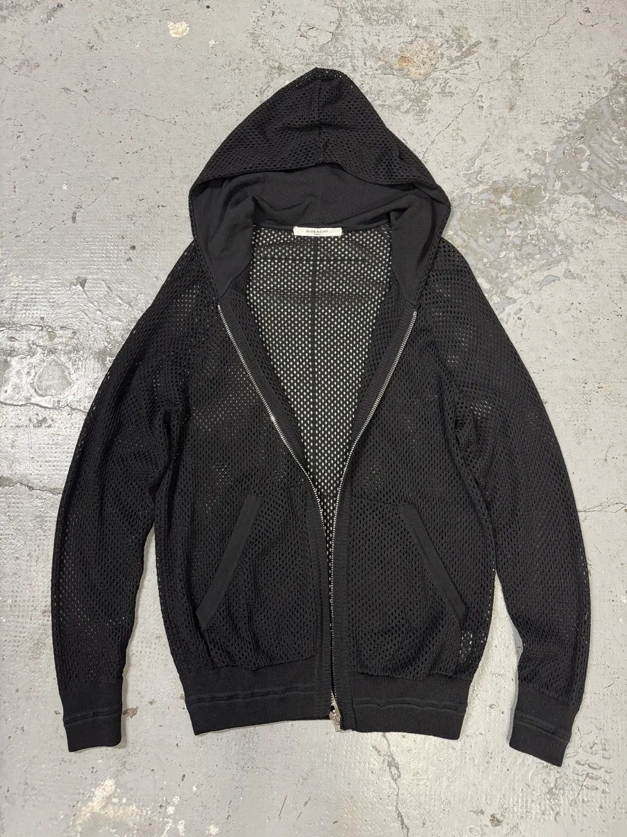 SS2017 Givenchy Black Perfored Fisher Zip-up Hoodie by Riccardo Tisci hOXKmNO 5