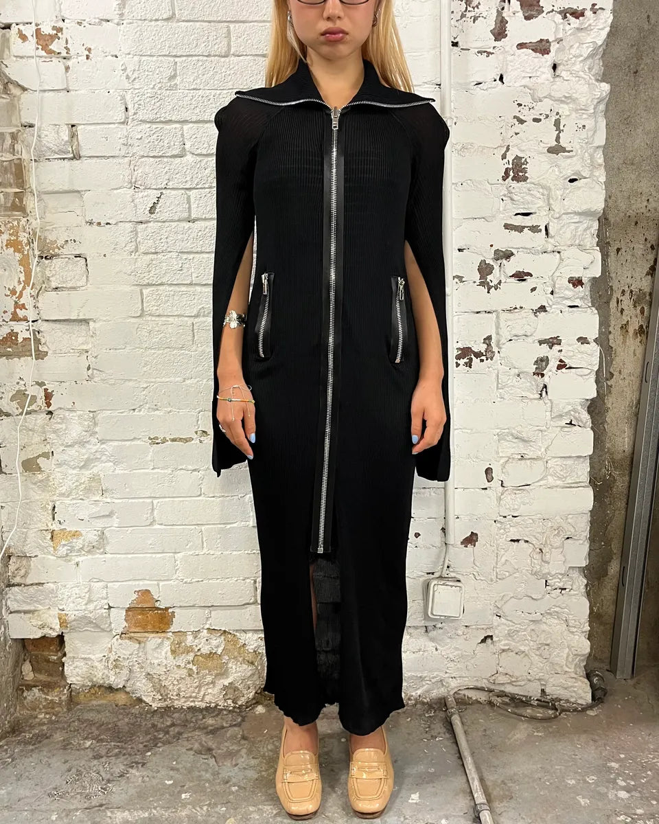 SS2017 Givenchy Black Ribbed Knit Zip Dress by Riccardo Tisci – Dolce Vita Hub