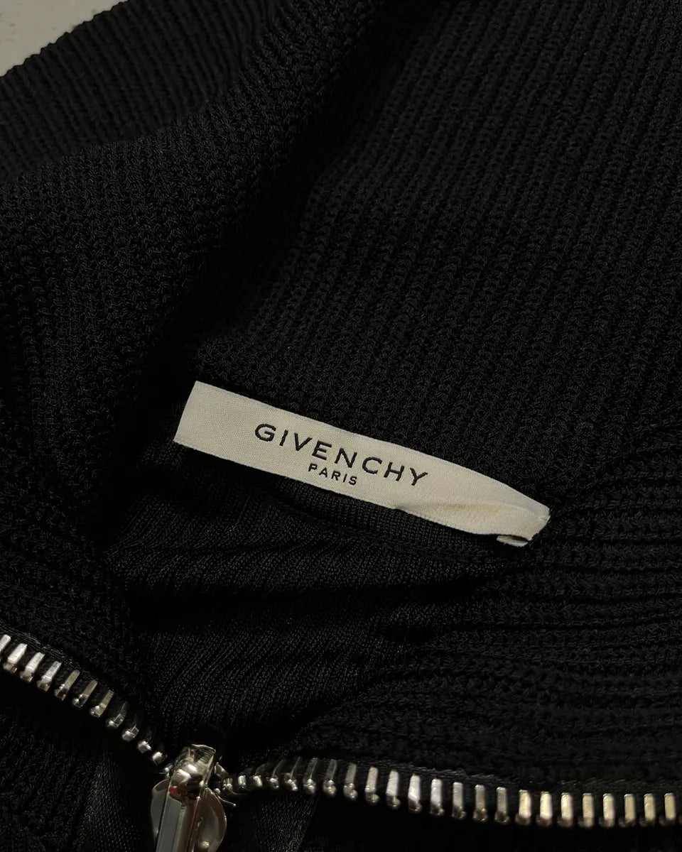 SS2017 Givenchy Black Ribbed Knit Zip Dress by Riccardo Tisci zdoCRjN 9