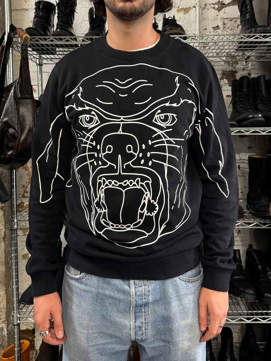 SS2017 Givenchy Black Rottweiler Drawing Sweater by Riccardo Tisci ayedOyy 1