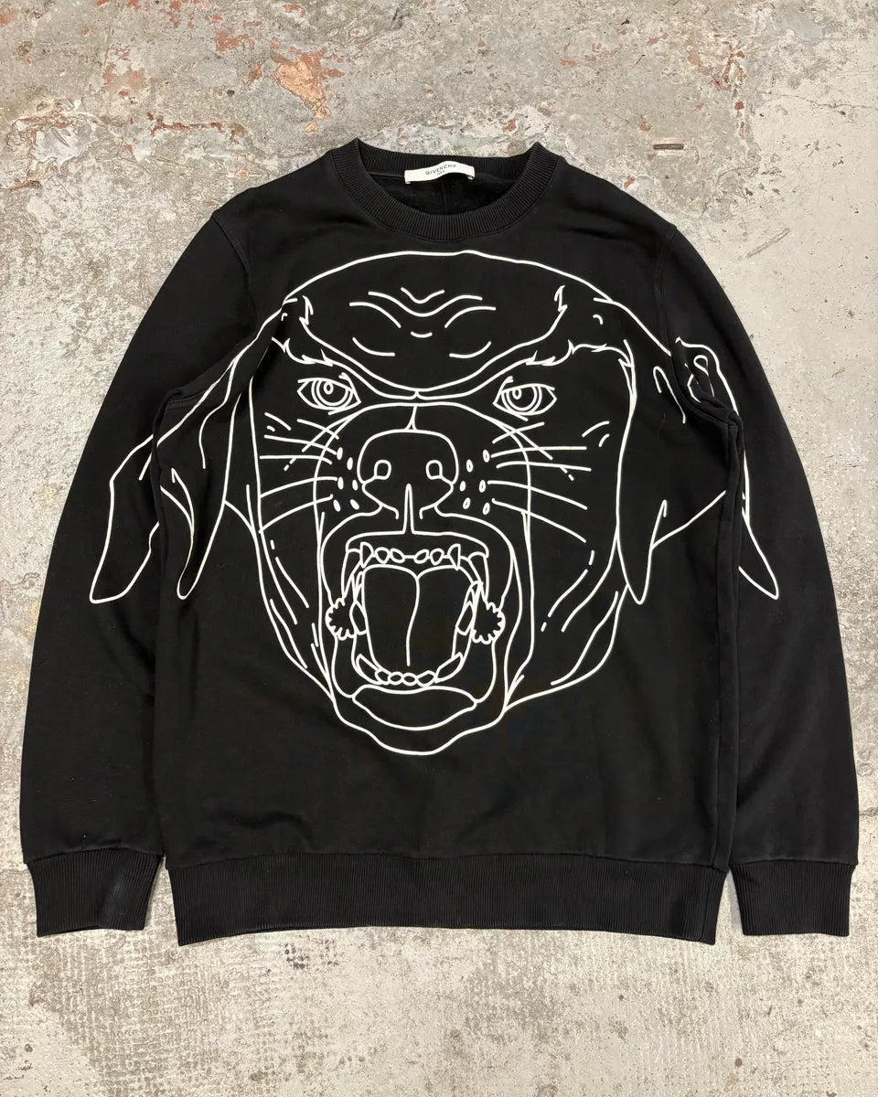 SS2017 Givenchy Black Rottweiler Drawing Sweater by Riccardo Tisci ayedOyy 0