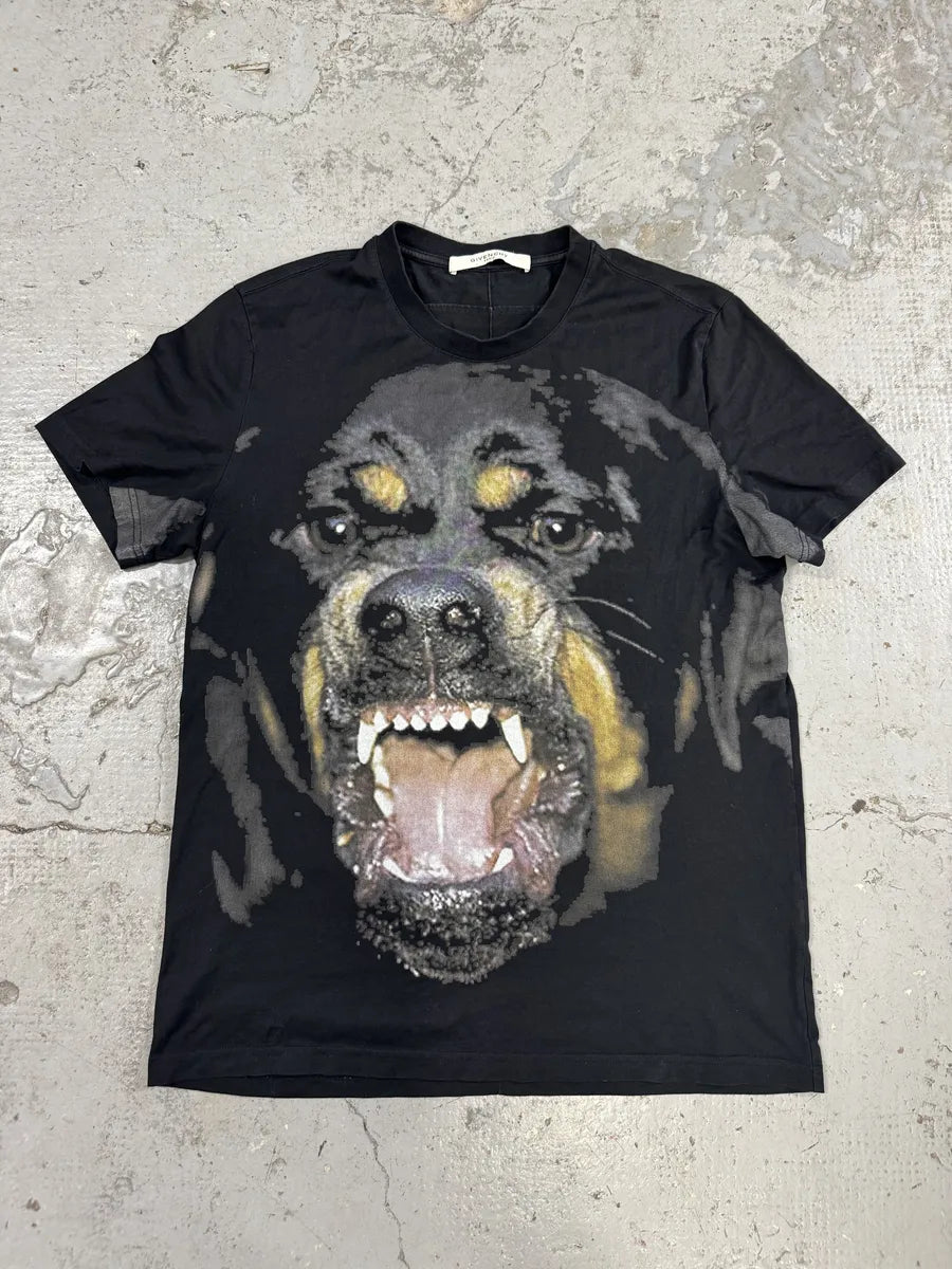 SS2017 Givenchy Rottweiler Dog Black T-Shirt by Riccardo Tisci SmLCNgo 0