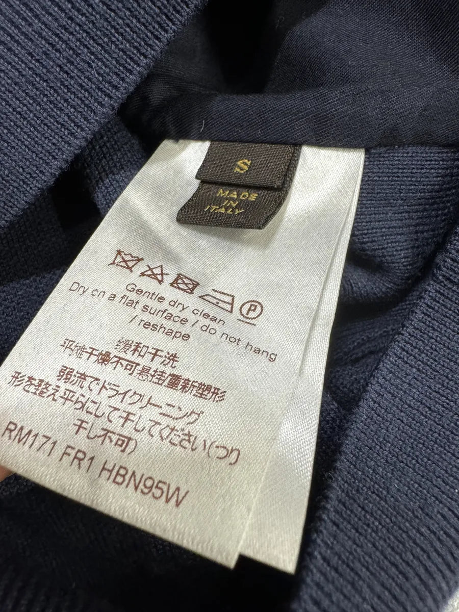 SS2017 Louis Vuitton Navy Pony Hair Animal Zebra Sweater hyjCOau 8