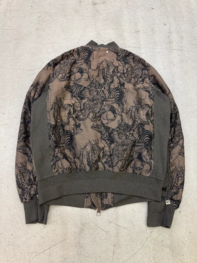 SS2017 Louis Vuitton x Chapman Brothers All Over Animals Brown Bomber Jacket nrIqFiB 4