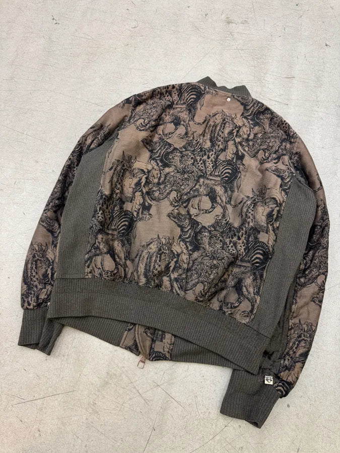 SS2017 Louis Vuitton x Chapman Brothers All Over Animals Brown Bomber Jacket nrIqFiB 5