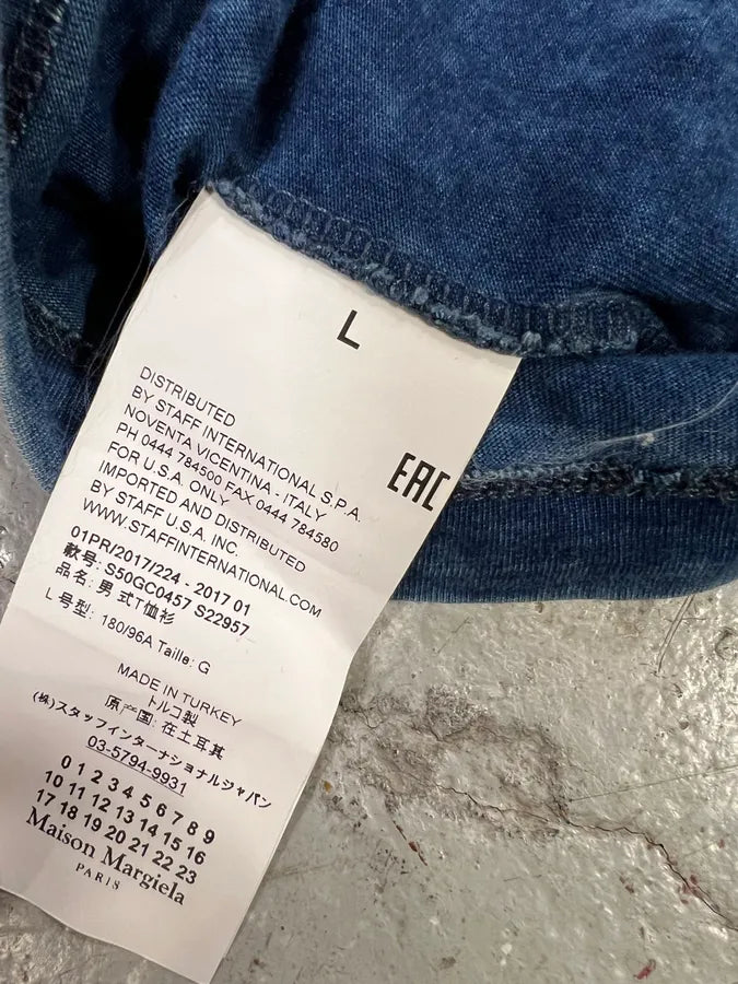 SS2017 Maison Margiela Basic Signature Navy Washed Tee-Shirt (L) 6