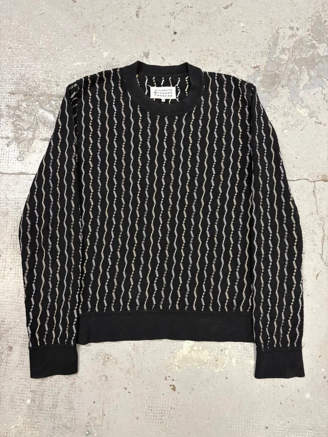 SS2017 Maison Margiela Black Striped Knit Sweater FNHJAIU 0