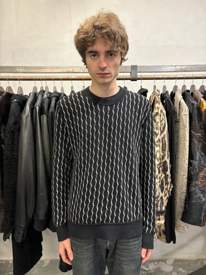 SS2017 Maison Margiela Black Striped Knit Sweater FNHJAIU 1