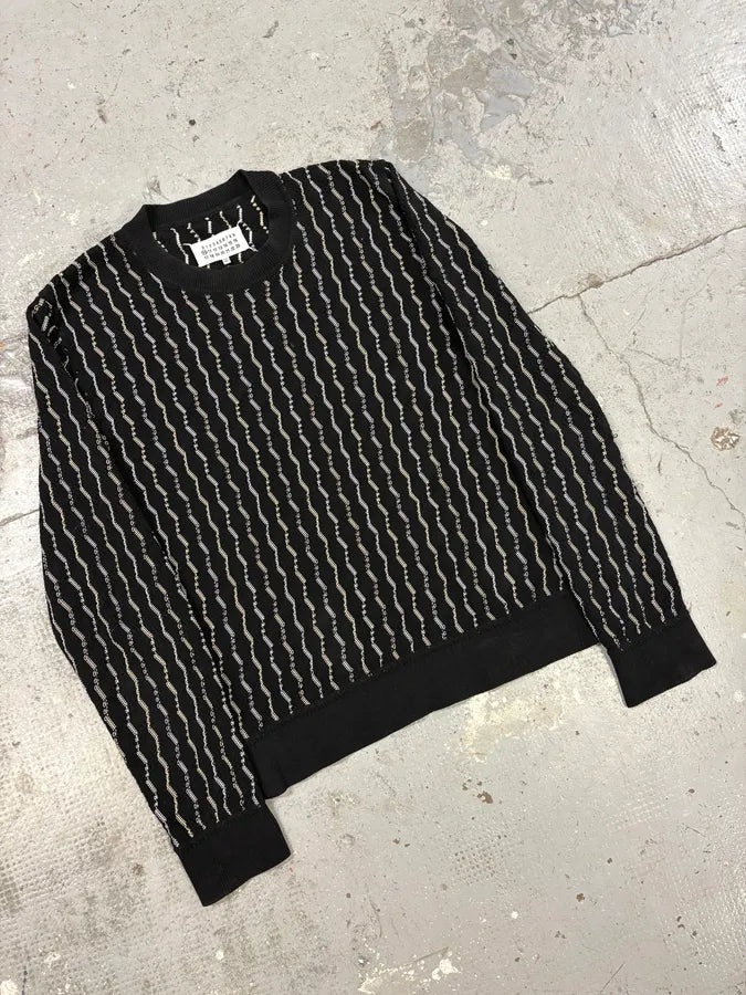 SS2017 Maison Margiela Black Striped Knit Sweater FNHJAIU 3