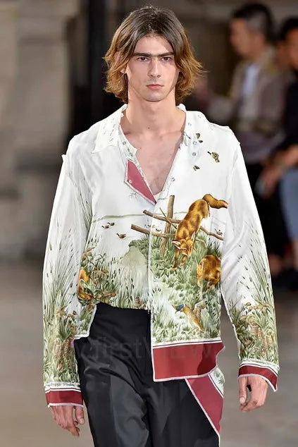 SS2017 Maison Margiela Cream Cotton Hunting Print Shirt MbAaCNE 1