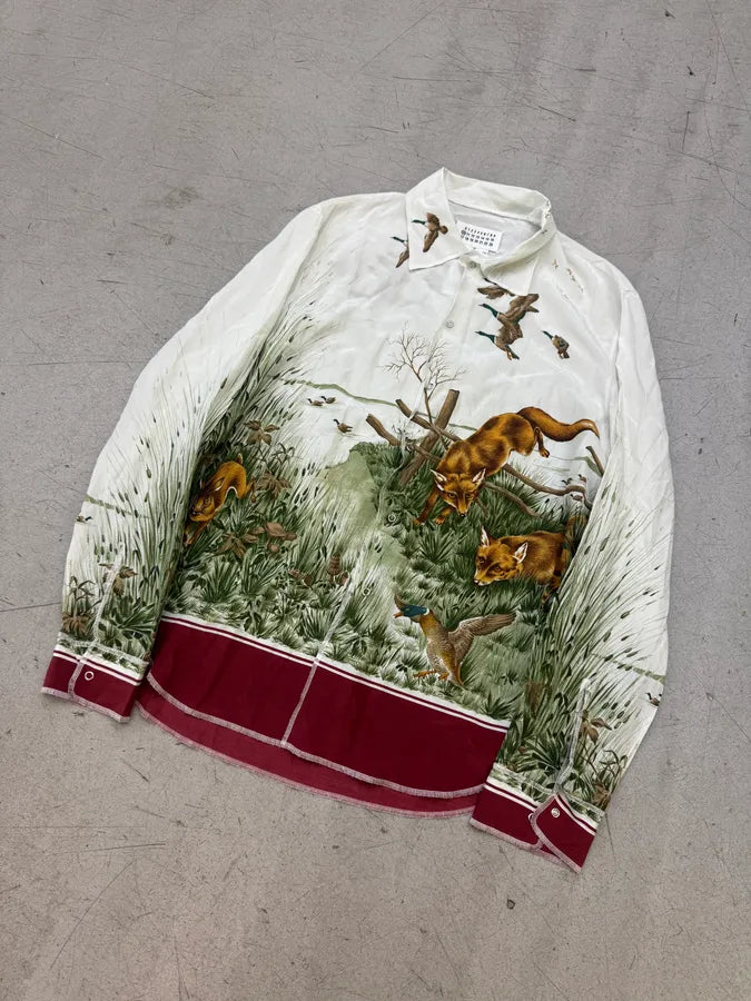 SS2017 Maison Margiela Cream Cotton Hunting Print Shirt MbAaCNE 4
