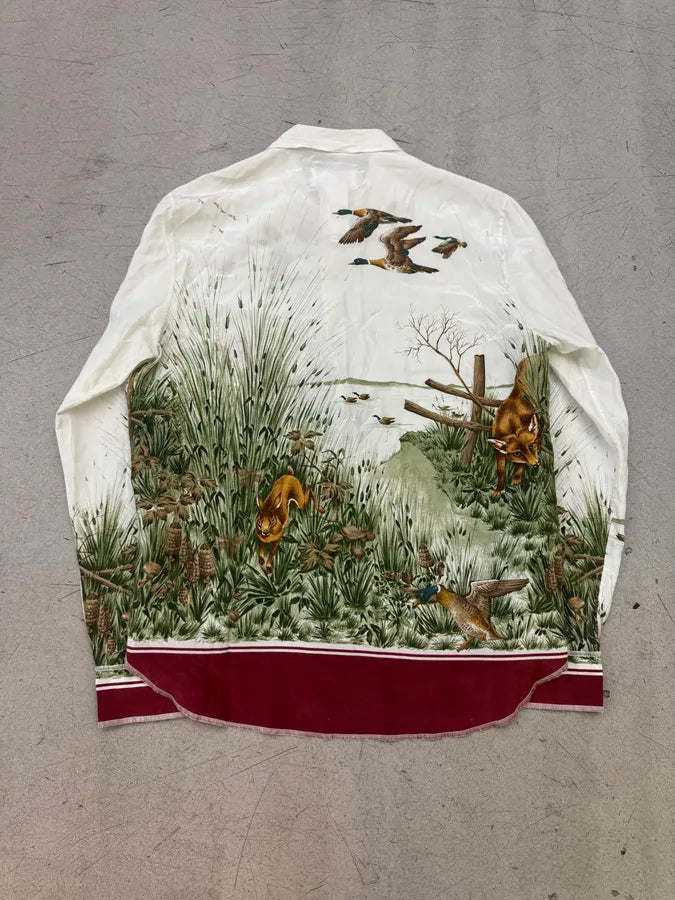 SS2017 Maison Margiela Cream Cotton Hunting Print Shirt MbAaCNE 5