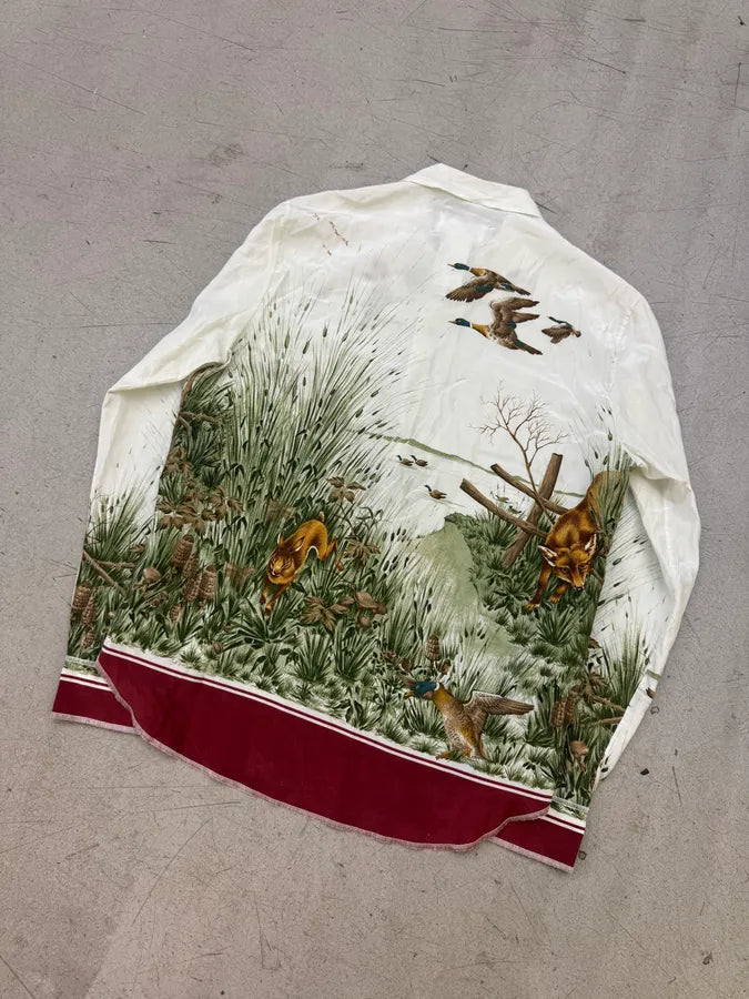 SS2017 Maison Margiela Cream Cotton Hunting Print Shirt MbAaCNE 6