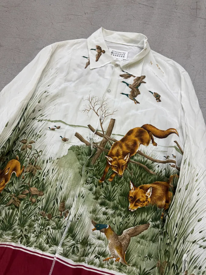 SS2017 Maison Margiela Cream Cotton Hunting Print Shirt MbAaCNE 7