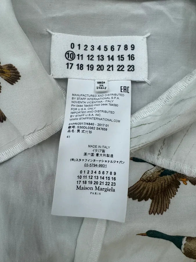 SS2017 Maison Margiela Cream Cotton Hunting Print Shirt MbAaCNE 9