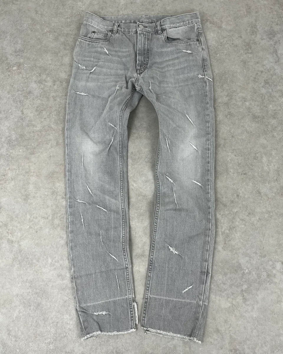 SS2017 Maison Margiela Grey Slim Distressed Denim Jeans TbOjJoX 0