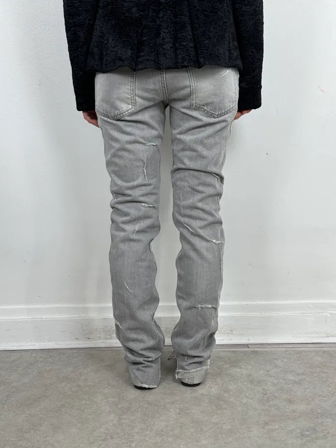SS2017 Maison Margiela Grey Slim Distressed Denim Jeans TbOjJoX 3