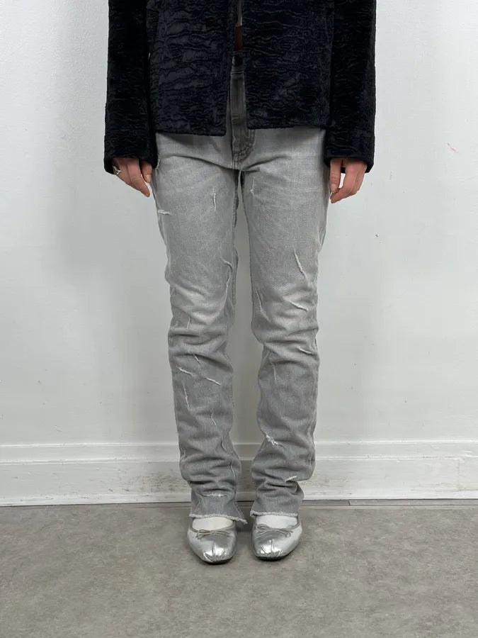 SS2017 Maison Margiela Grey Slim Distressed Denim Jeans TbOjJoX 1