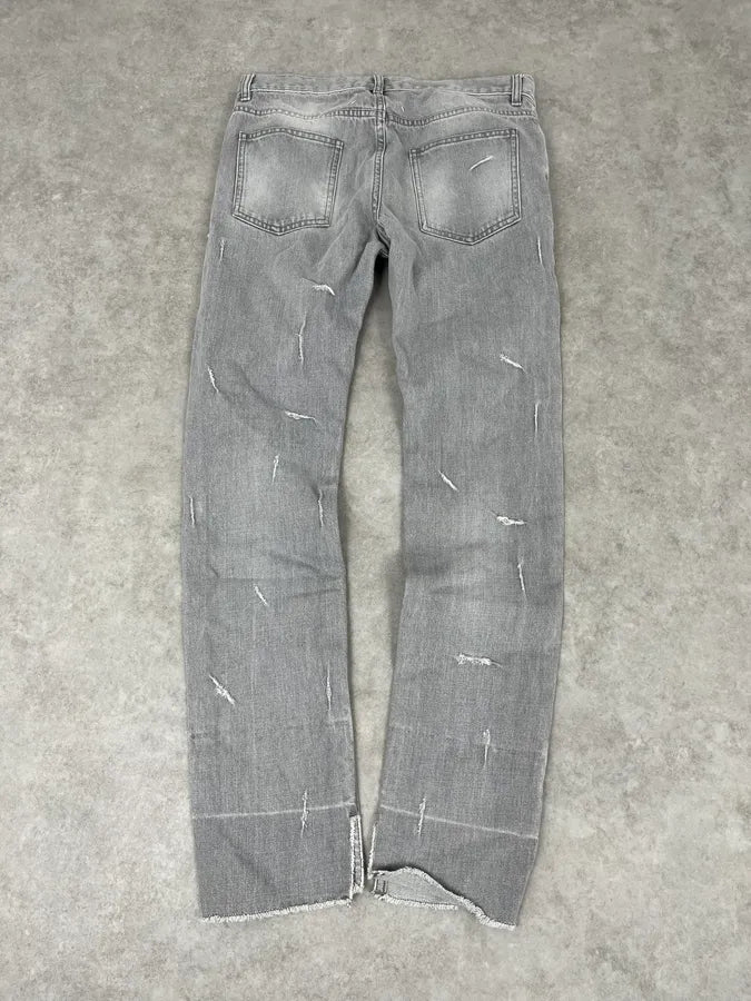 SS2017 Maison Margiela Grey Slim Distressed Denim Jeans TbOjJoX 6