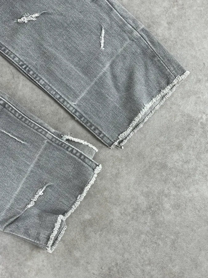 SS2017 Maison Margiela Grey Slim Distressed Denim Jeans TbOjJoX 9