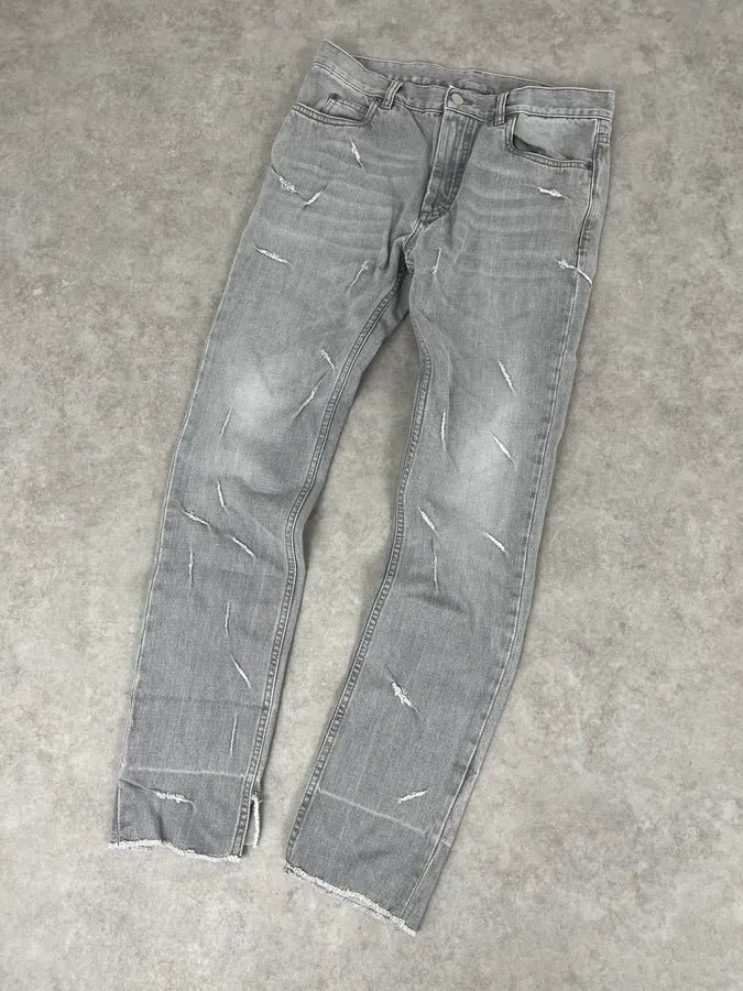 SS2017 Maison Margiela Grey Slim Distressed Denim Jeans TbOjJoX 5