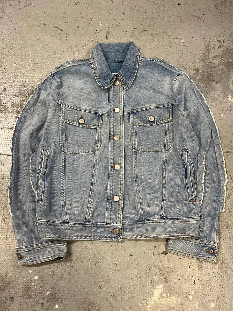 SS2017 Maison Margiela Two Tone Blue Denim Jacket (M) cxivBNu 0