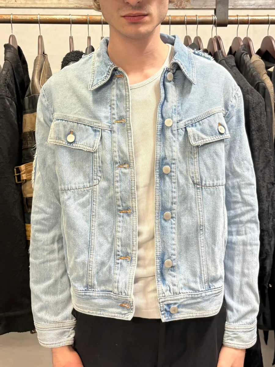SS2017 Maison Margiela Two Tone Blue Denim Jacket (M) cxivBNu 1