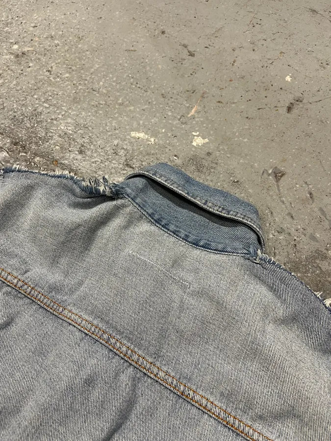 SS2017 Maison Margiela Two Tone Blue Denim Jacket (M) cxivBNu 6