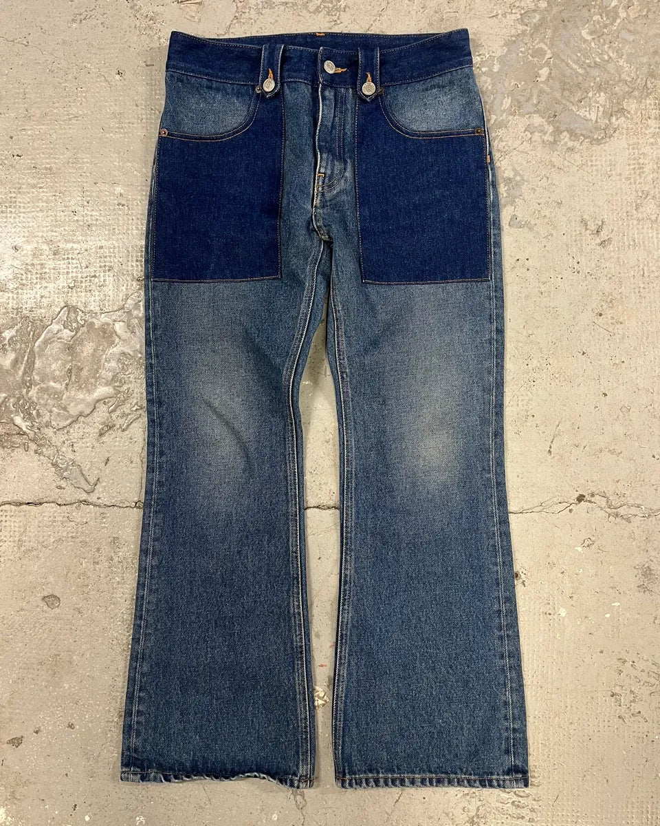 SS2017 Maison Margiela Two Tone Blue Denim Jeans (XS/S) 0