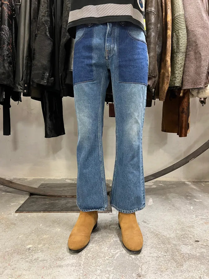 SS2017 Maison Margiela Two Tone Blue Denim Jeans (XS/S) 2