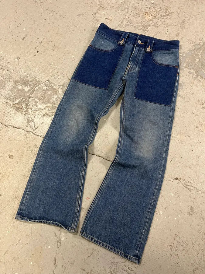 SS2017 Maison Margiela Two Tone Blue Denim Jeans (XS/S) 5