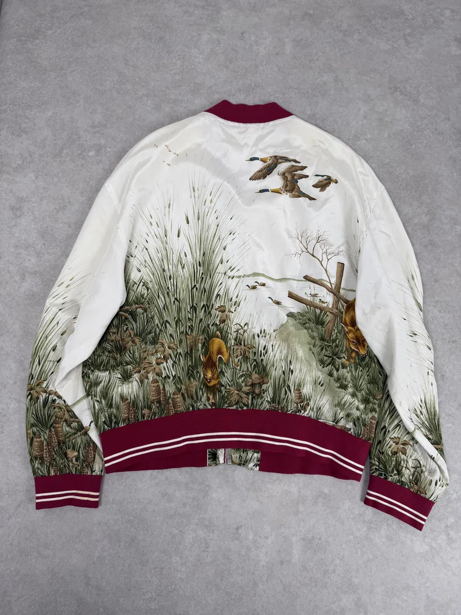 SS2017 Maison Margiela White Nature Fox Silk Bomber Jacket vGlBzJC 1