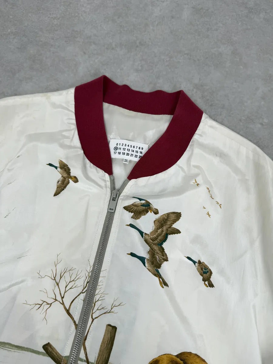 SS2017 Maison Margiela White Nature Fox Silk Bomber Jacket vGlBzJC 10