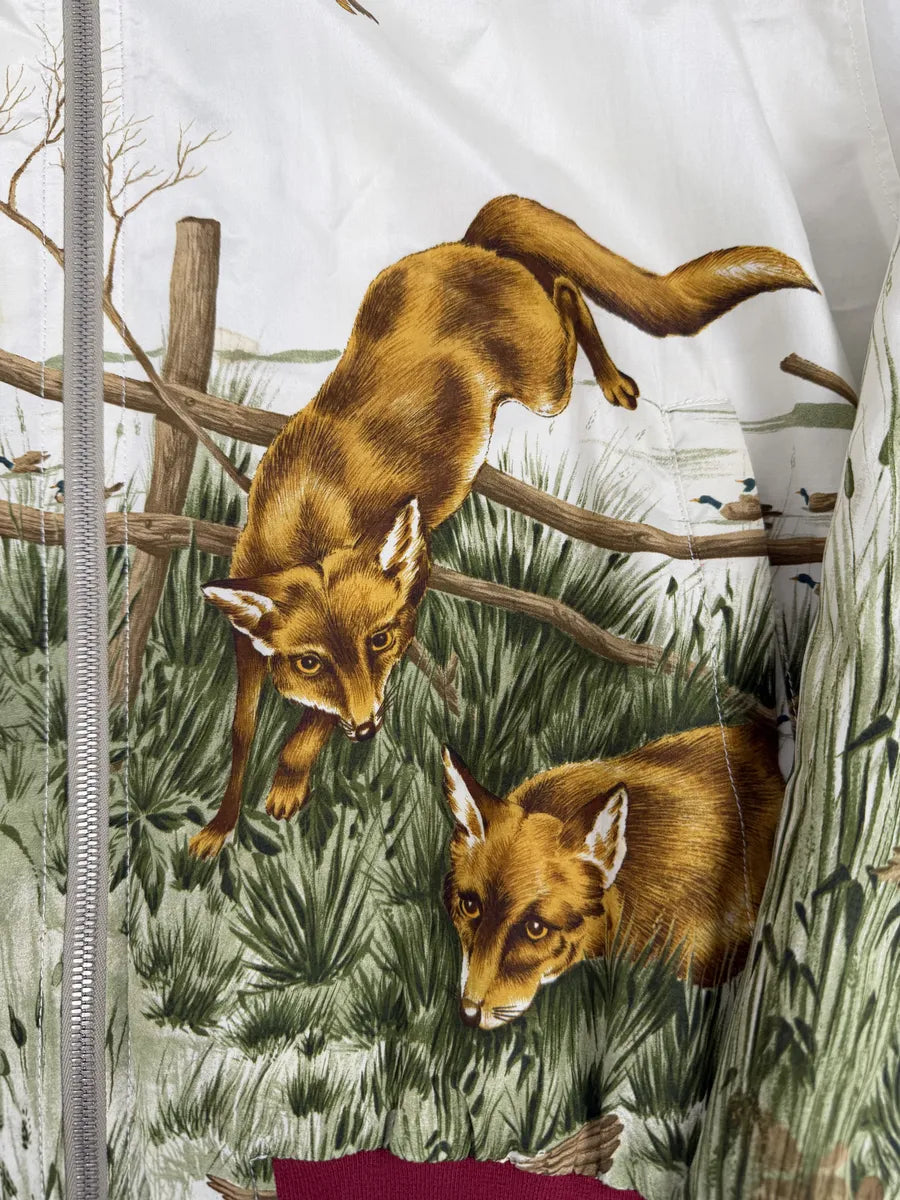 SS2017 Maison Margiela White Nature Fox Silk Bomber Jacket vGlBzJC 11