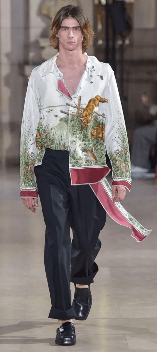 SS2017 Maison Margiela White Nature Fox Silk Bomber Jacket vGlBzJC 5