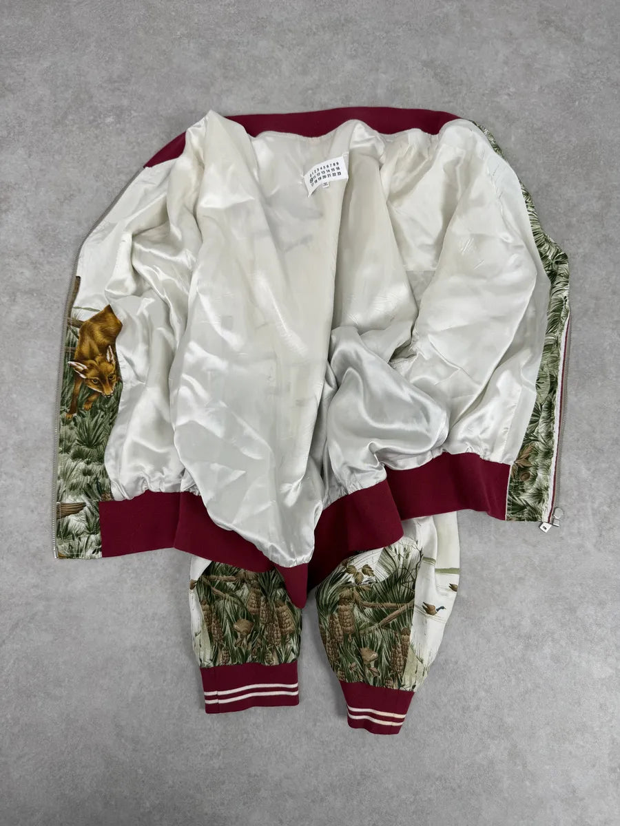 SS2017 Maison Margiela White Nature Fox Silk Bomber Jacket vGlBzJC 7